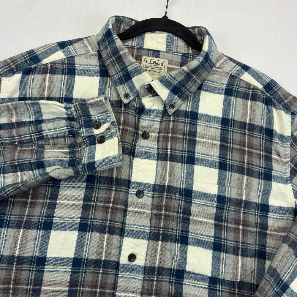 L.L.Bean Flannel Shirt Men’s XL Traditional Fit Plaid Button Down Cotton